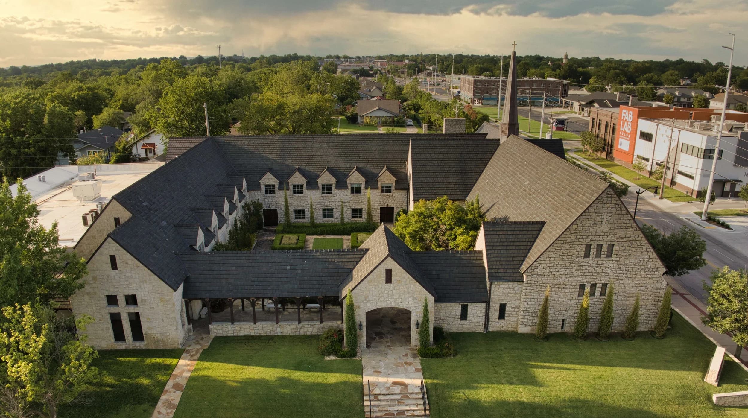 Aerial view of the church