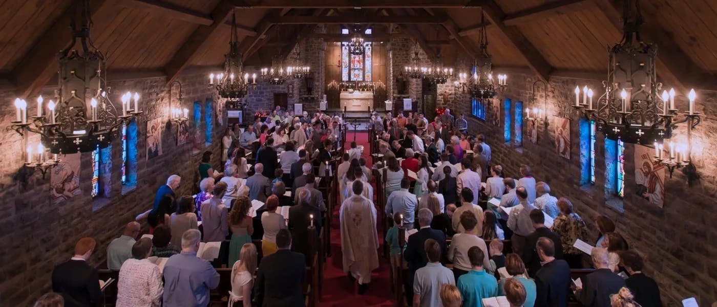 The sanctuary during Easter service